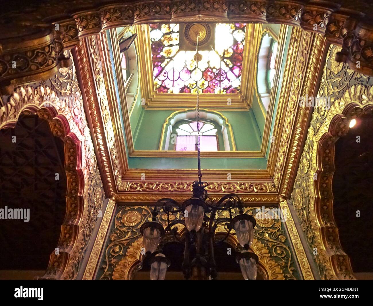 Interno del Palazzo Amba Vilas (Palazzo Mysore) karnataka india Foto Stock