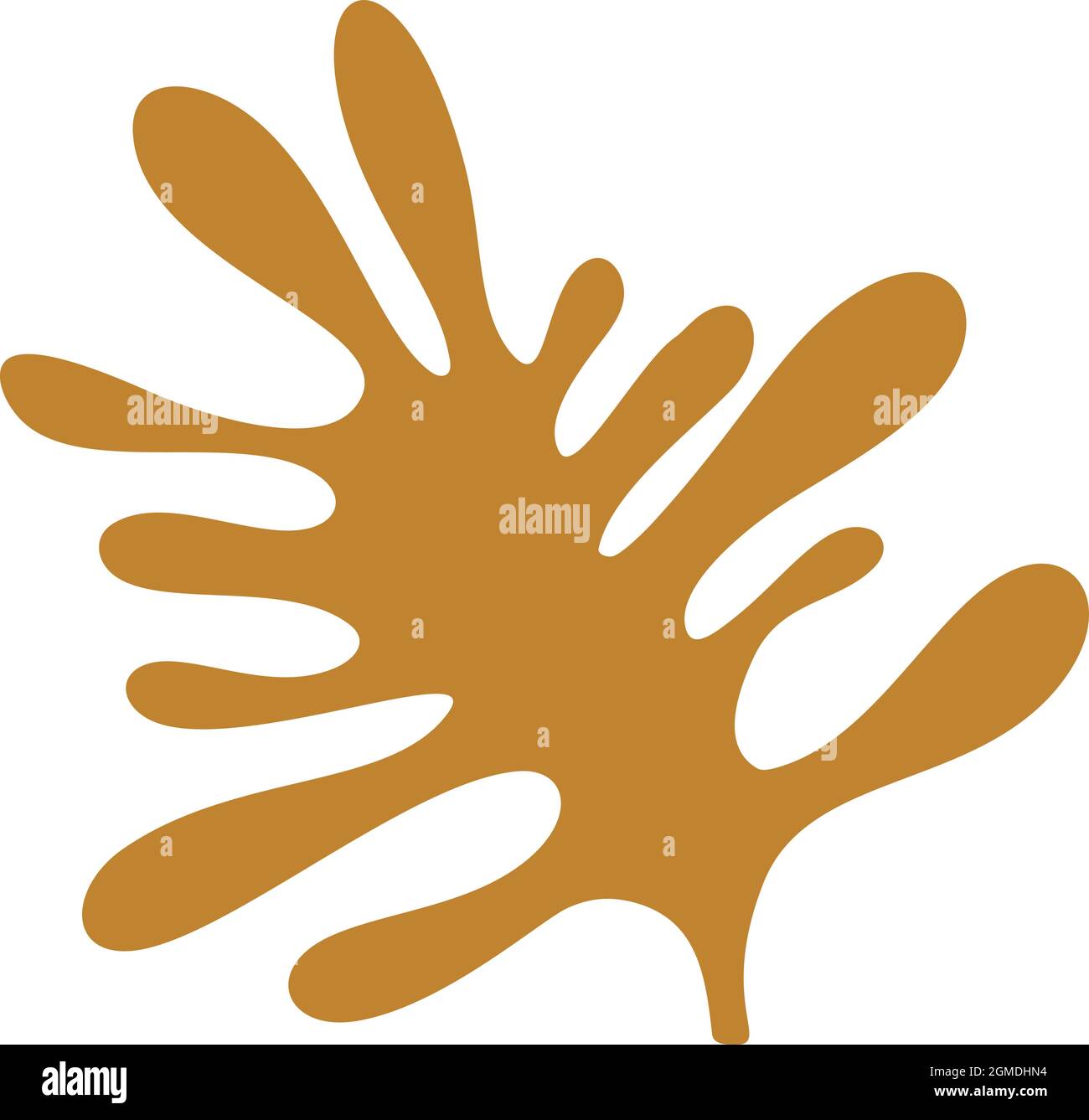 Moderna foglia astratta di forme disegnate a mano ed elementi di design noodle. Giungla esotica illustrazione vettoriale contemporanea alla moda. Perfetto per poster boho Illustrazione Vettoriale