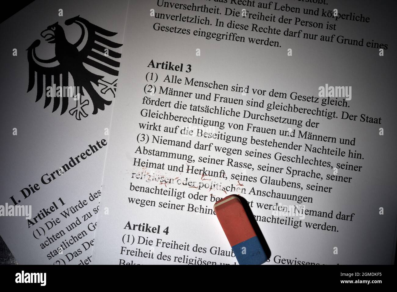 Deutsche Grundrechte - diritti costituzionali tedeschi Foto Stock