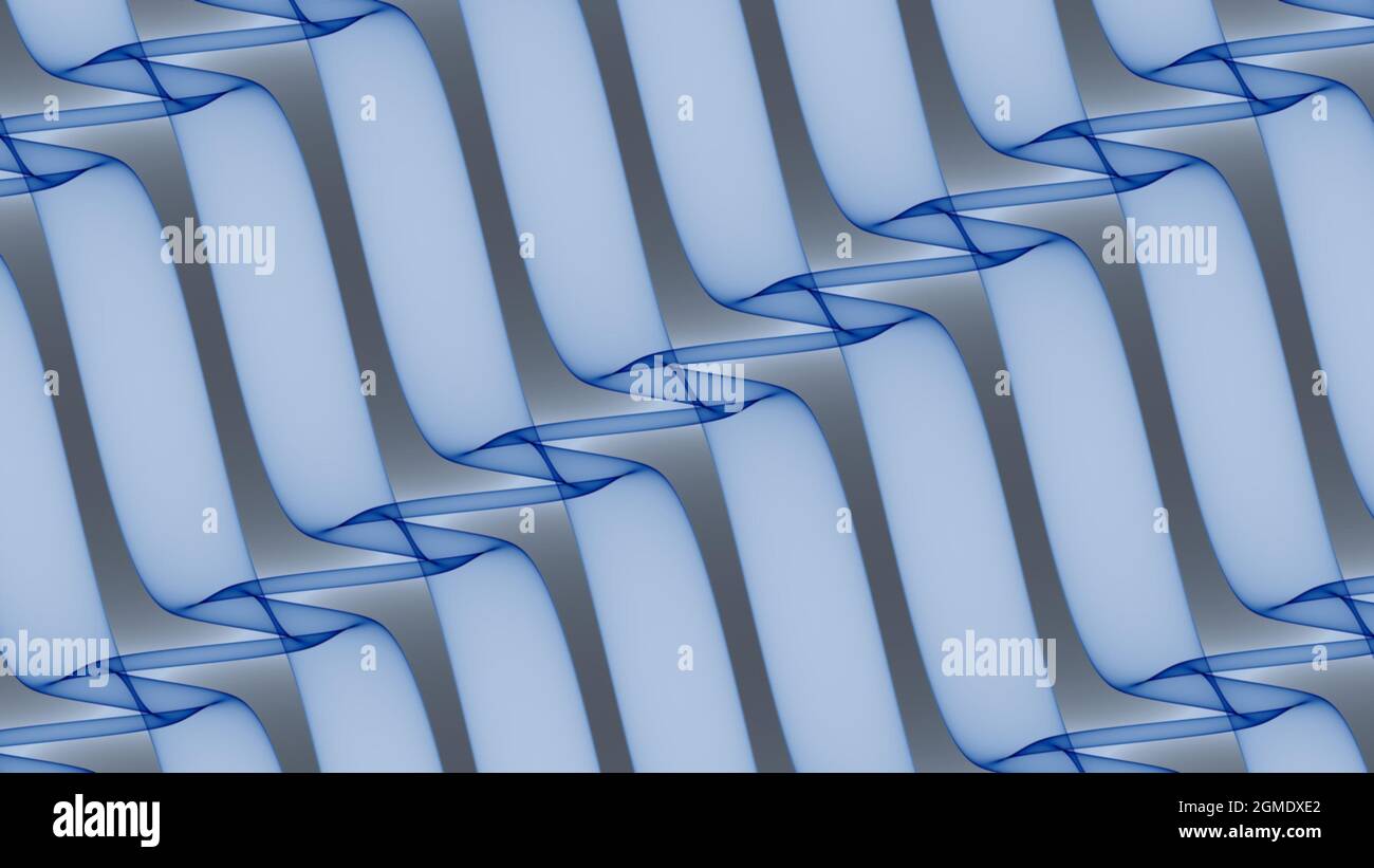 Sfondo astratto 4k blu chiaro onde scure e linee pattern Foto Stock