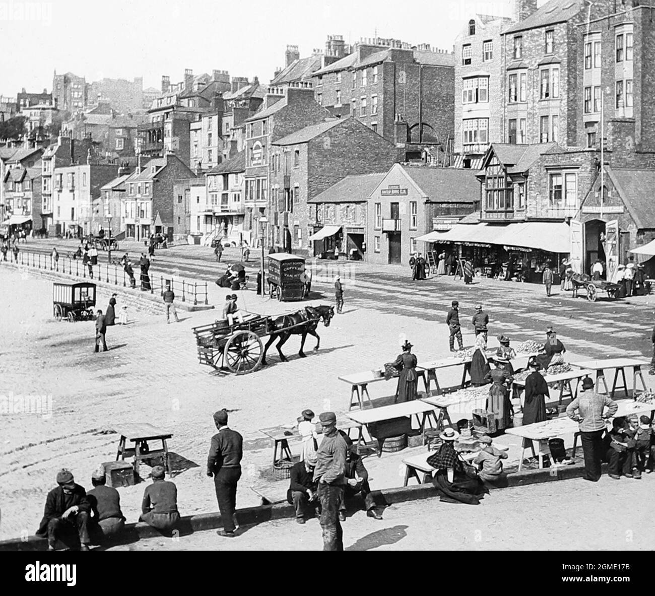 The Foreshore Road, Scarborough, periodo vittoriano Foto Stock