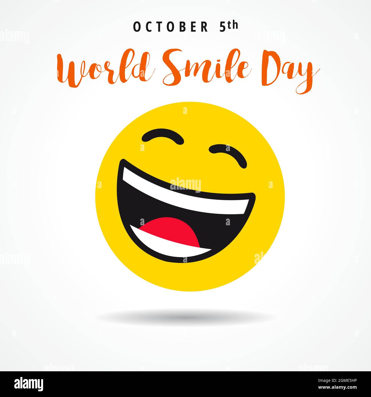 Happy World Smile Day biglietto di auguri concetto. Congrats creativi di festa internazionale. Modello grafico astratto isolato. Messaggero del Internet em Illustrazione Vettoriale