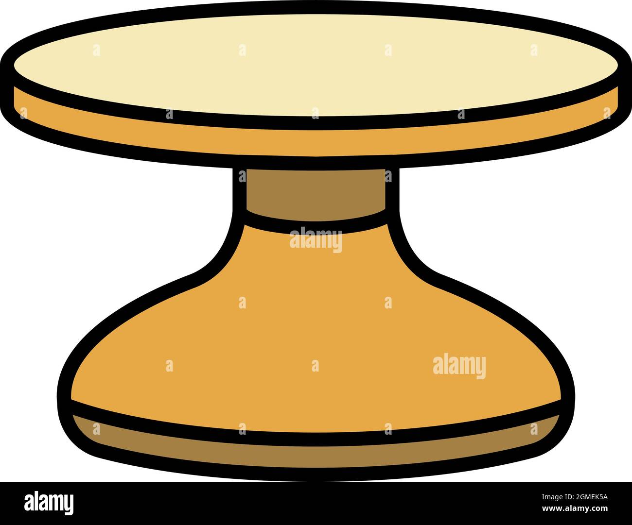 Icona ruota vasai. Contorno vasai ruota vettore icona colore piatto isolato Illustrazione Vettoriale