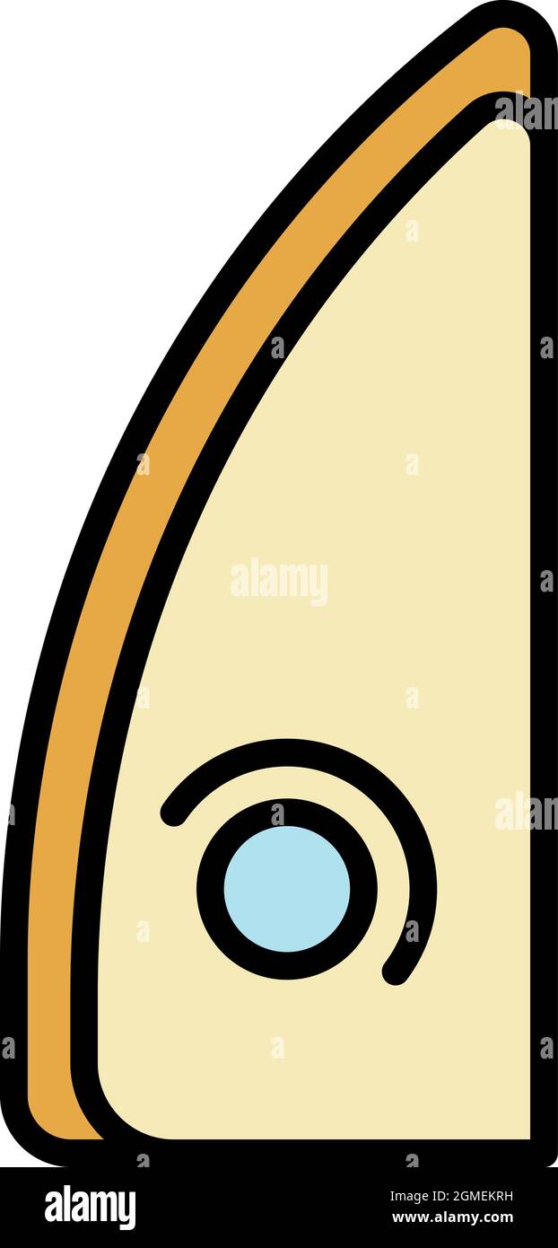 Icona delle costole dei vasai. Contorno vasai nervatura vettore icona colore piatto isolato Illustrazione Vettoriale