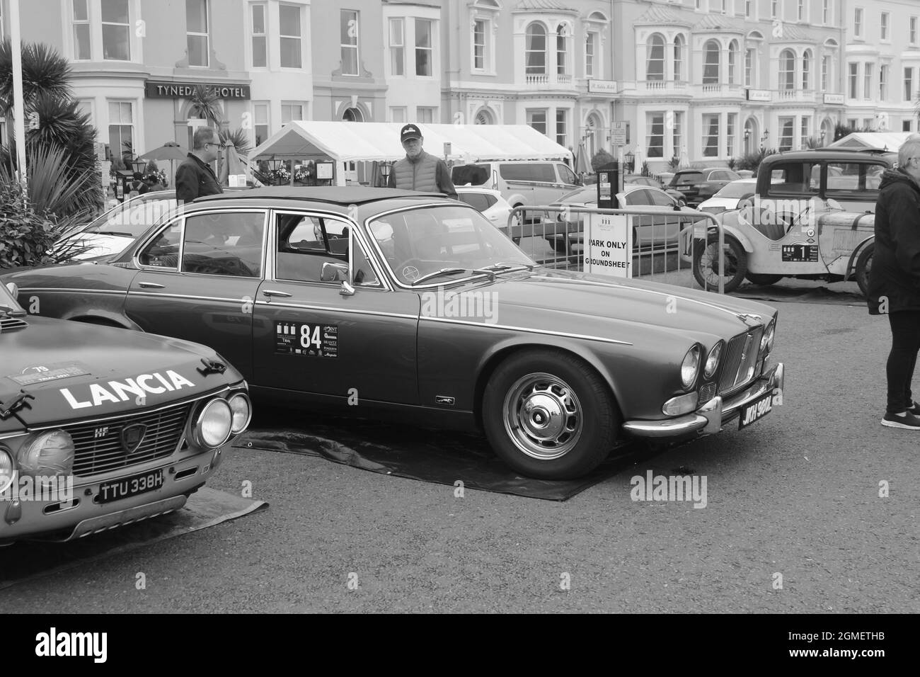 I tre castelli Classic car rally Llandudno Galles Foto Stock