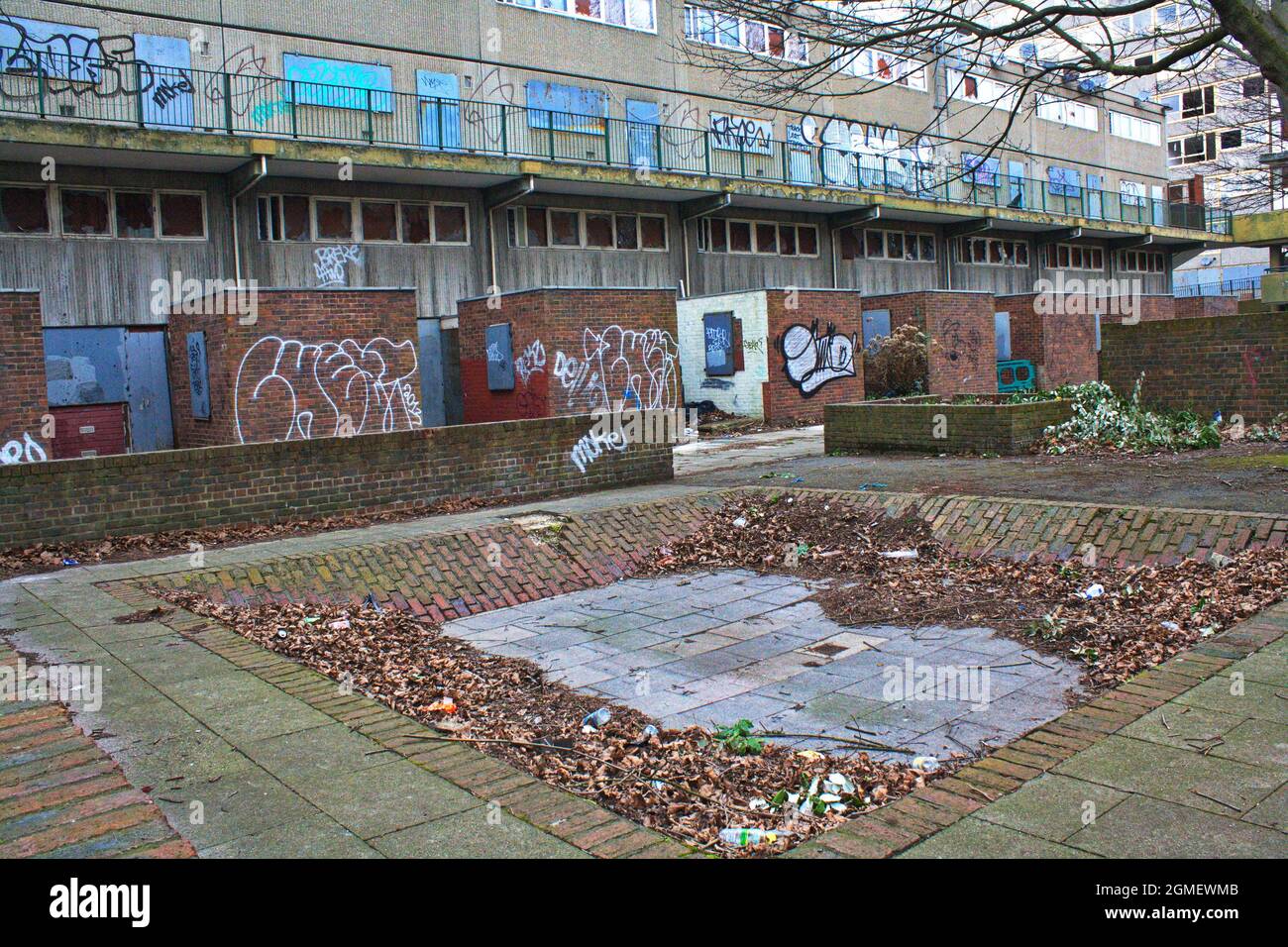 Highgate Estate, Southwark, South London, Inghilterra, Regno Unito. Foto Stock