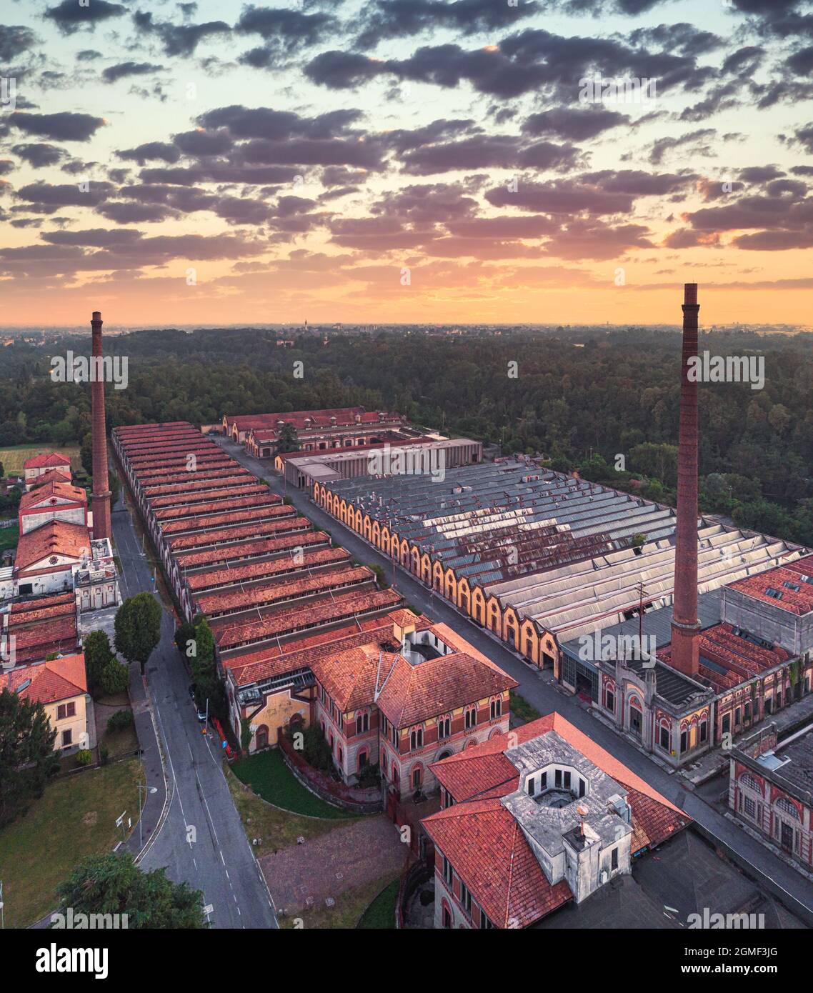 Storico villaggio operaio di Crespi d'Adda, Lombardia, Italia Foto Stock