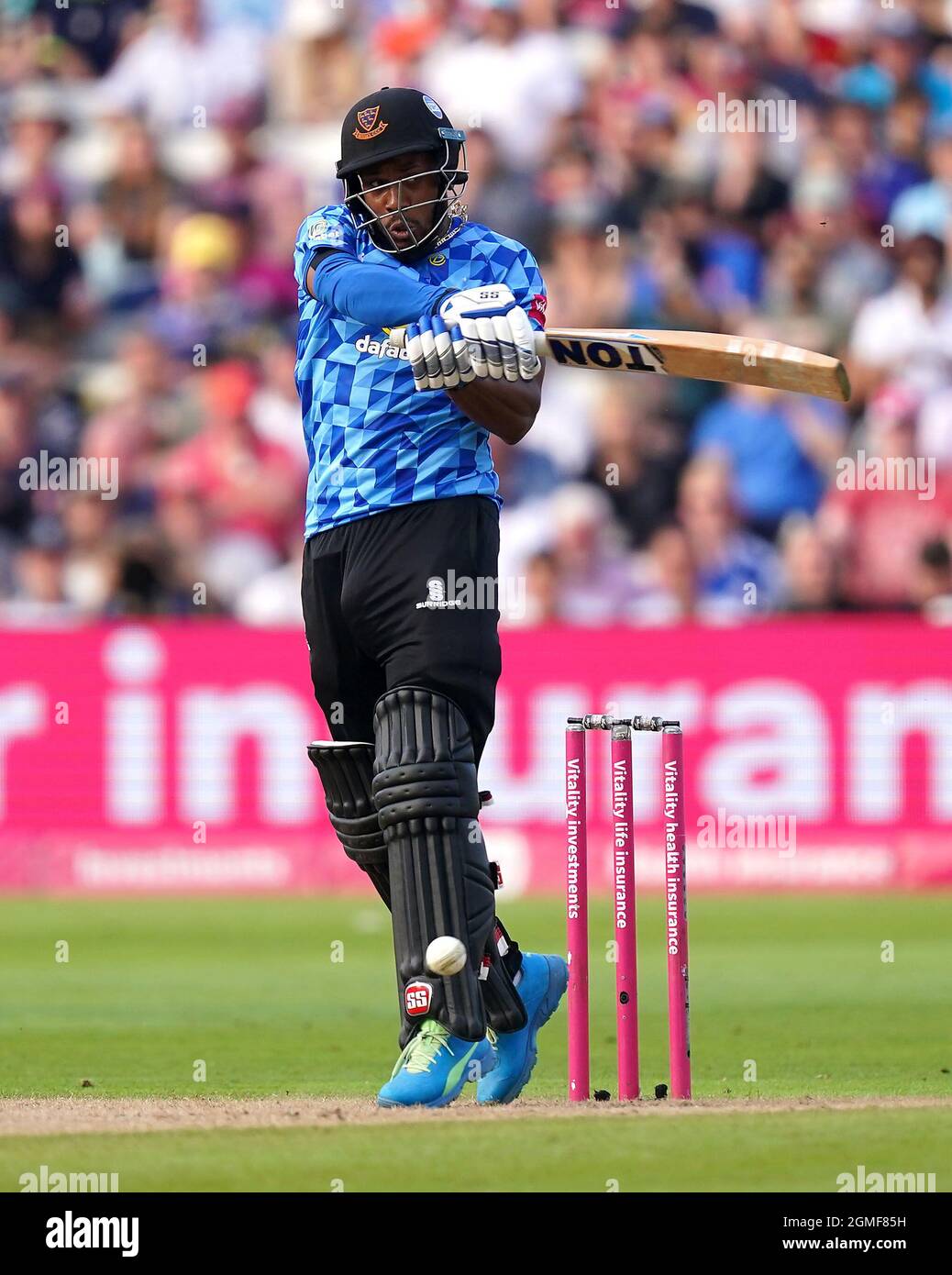 Chris Jordan di Sussex in azione durante la semifinale di Vitality Blast a Edgbaston, Birmingham. Data foto: Sabato 18 settembre 2021. Foto Stock
