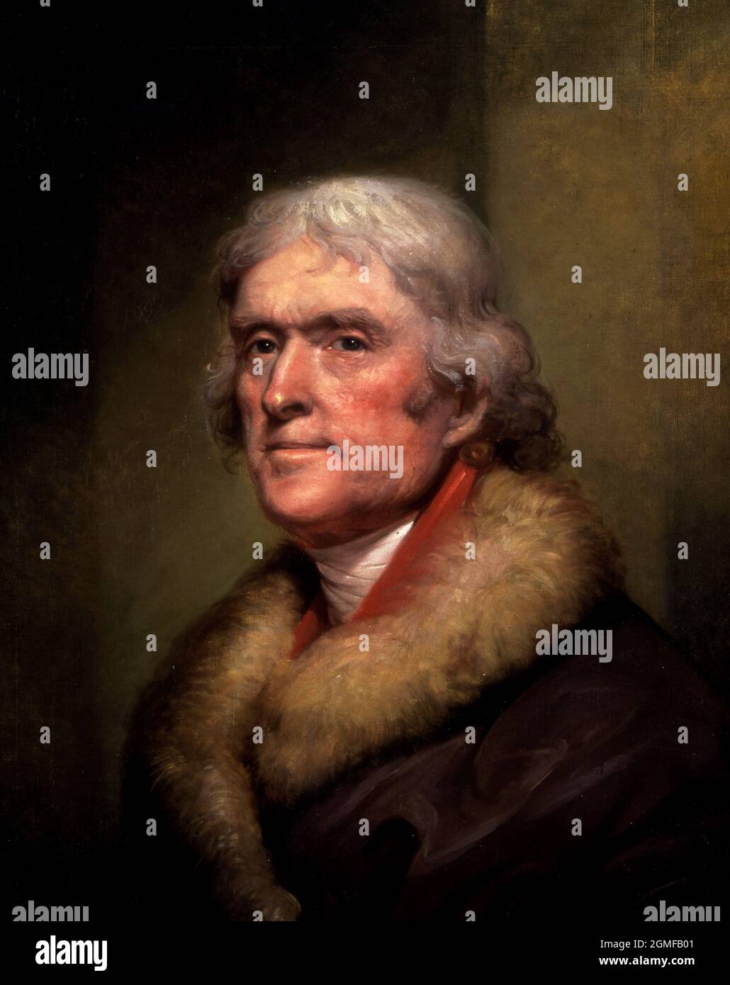 Thomas Jefferson. Ritratto del 3° Presidente degli Stati Uniti, Thomas Jefferson (1743-1826) di Rembrandt Peale (1778-1860), olio su lino, 1805 Foto Stock