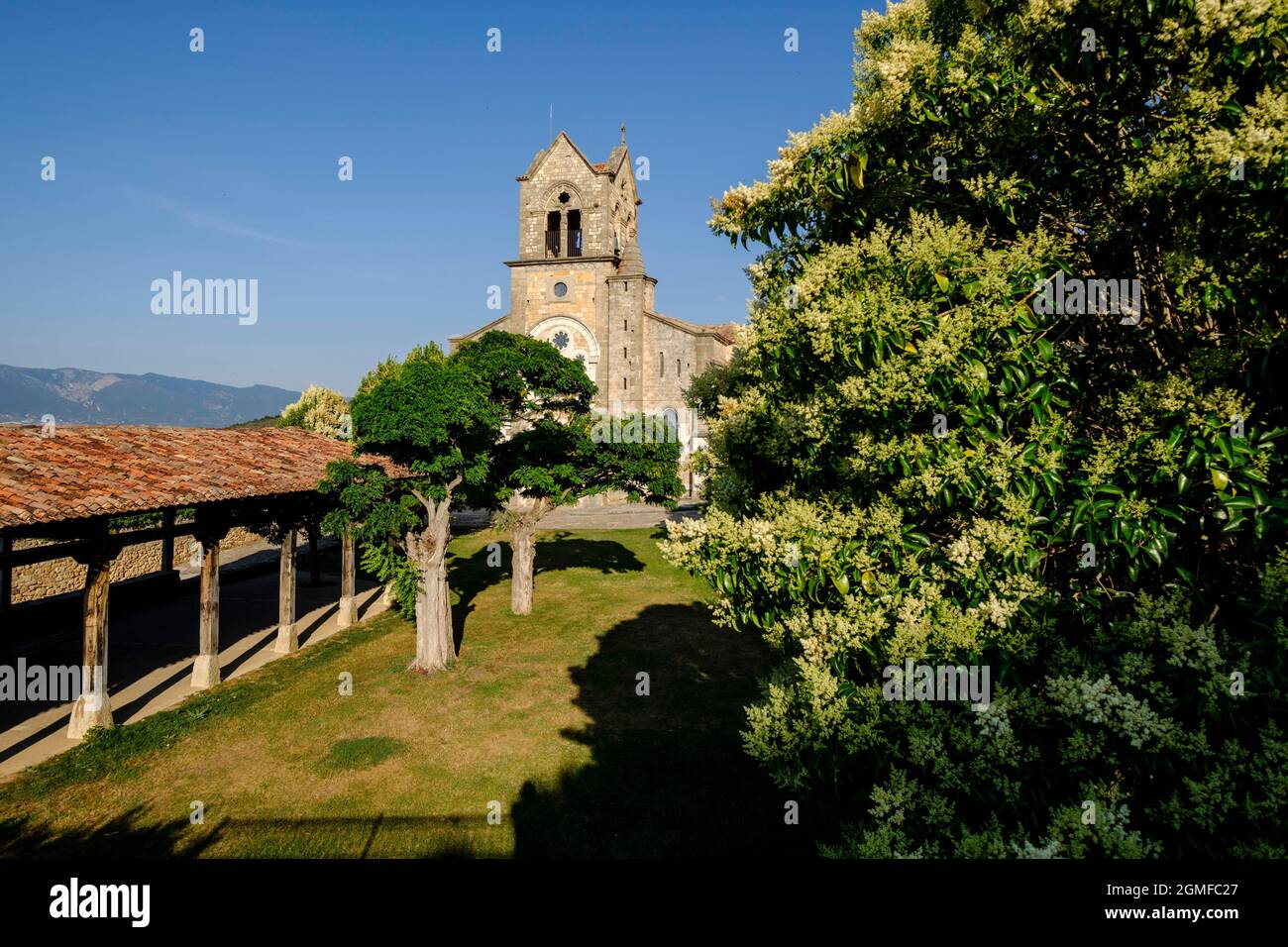 Chiesa parrocchiale di San Vicente Mártir e San Sebastián, Frías, Comunità autonoma di Castilla y León, Spagna. Foto Stock