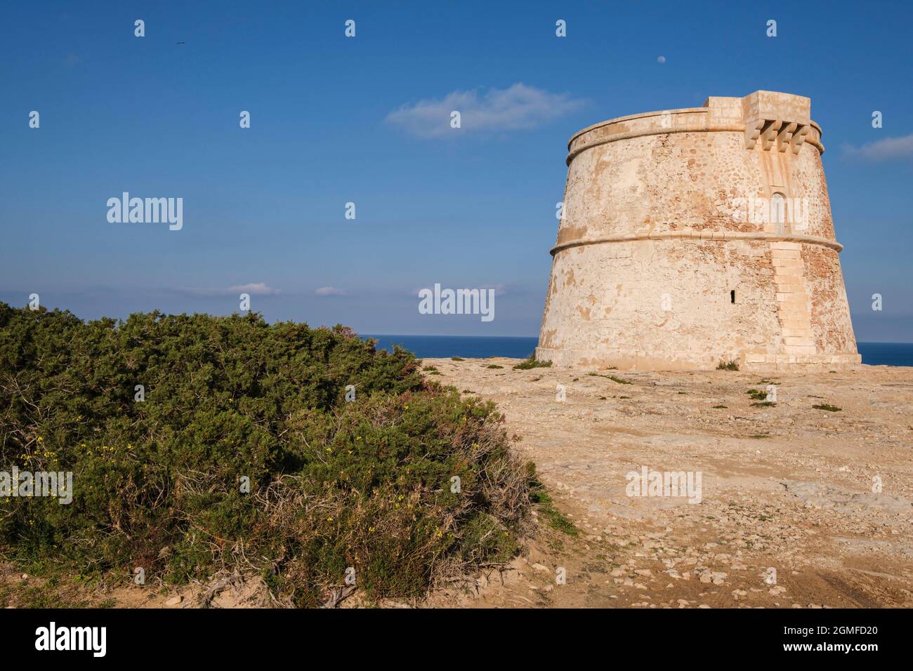 Torre de sa Punta prima, Formentera, Isole Pitiusas, Comunità Balearic, Spagna. Foto Stock