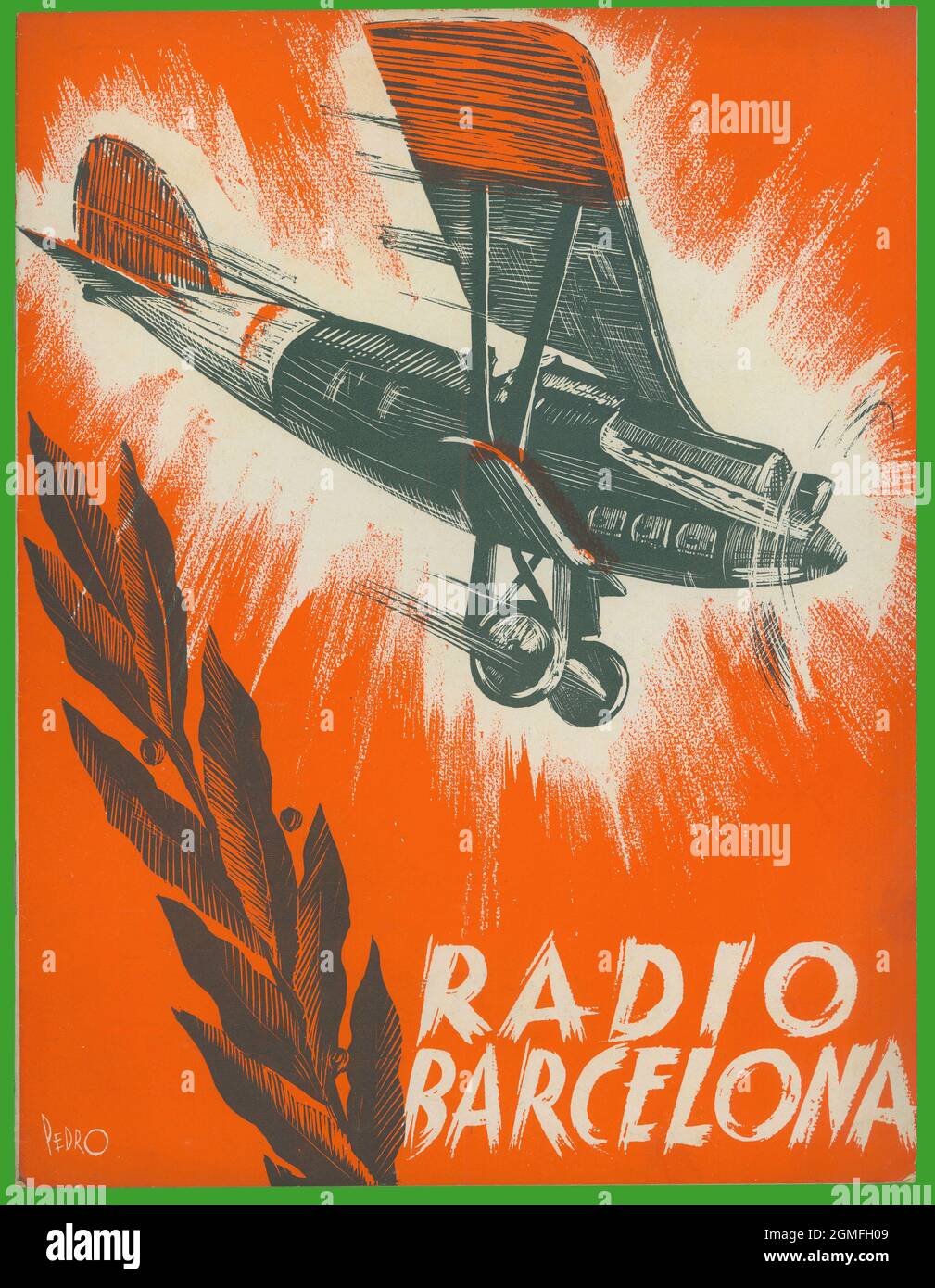 España. Portada de la revista radio Barcelona, julio de 1937. Foto Stock