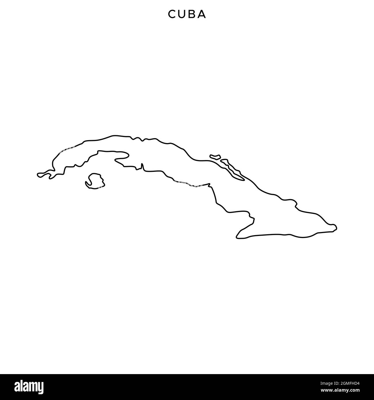 Mappa della linea del modello di disegno per l'illustrazione del vettore cubano. Tratto modificabile. Vettore eps 10. Illustrazione Vettoriale