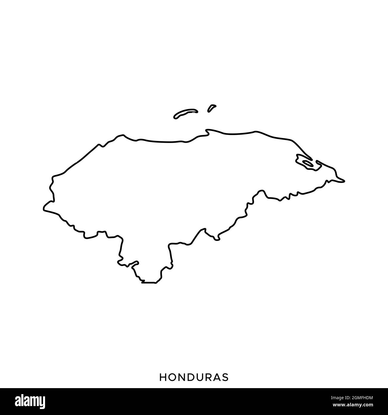 Mappa di linea del modello di disegno di illustrazione di stock vettoriale dell'Honduras. Tratto modificabile. Vettore eps 10. Illustrazione Vettoriale