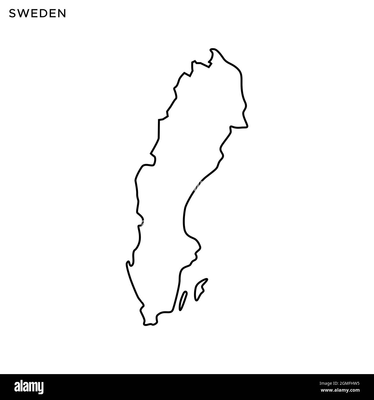 Mappa della linea del modello di disegno per l'illustrazione del vettore svedese. Tratto modificabile. Vettore eps 10. Illustrazione Vettoriale