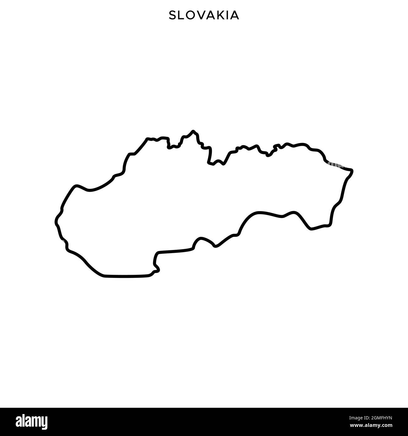 Mappa della linea del modello di disegno di illustrazione dello stock vettoriale in Slovacchia. Tratto modificabile. Vettore eps 10. Illustrazione Vettoriale