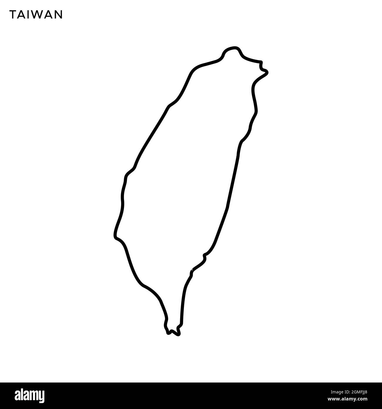 Mappa della linea del modello di disegno di illustrazione dello stock vettoriale di Taiwan. Tratto modificabile. Vettore eps 10. Illustrazione Vettoriale