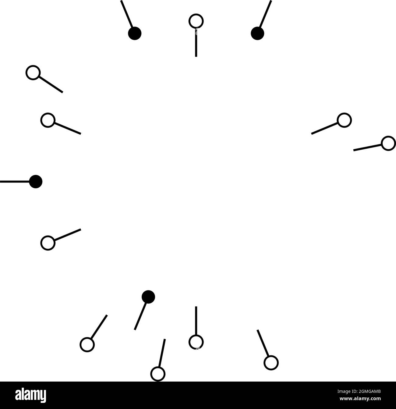 Linee radiali, radianti con nodi, punti nodali - illustrazione vettoriale di stock, grafica clip-art Illustrazione Vettoriale