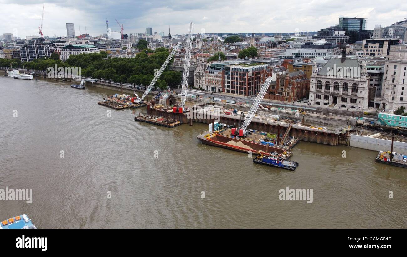 Londra progetto della via di corsa Blackfriars Bridge UK Agosto 2021 Foto Stock