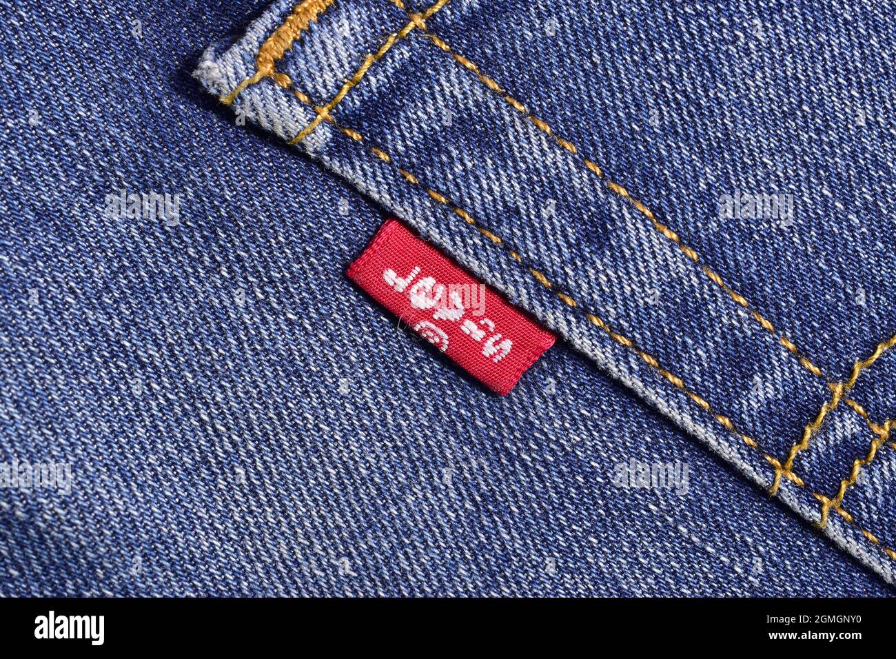 New Delhi, India, 30 ottobre 2019:- levis marcare a caldo sui jeans Foto Stock
