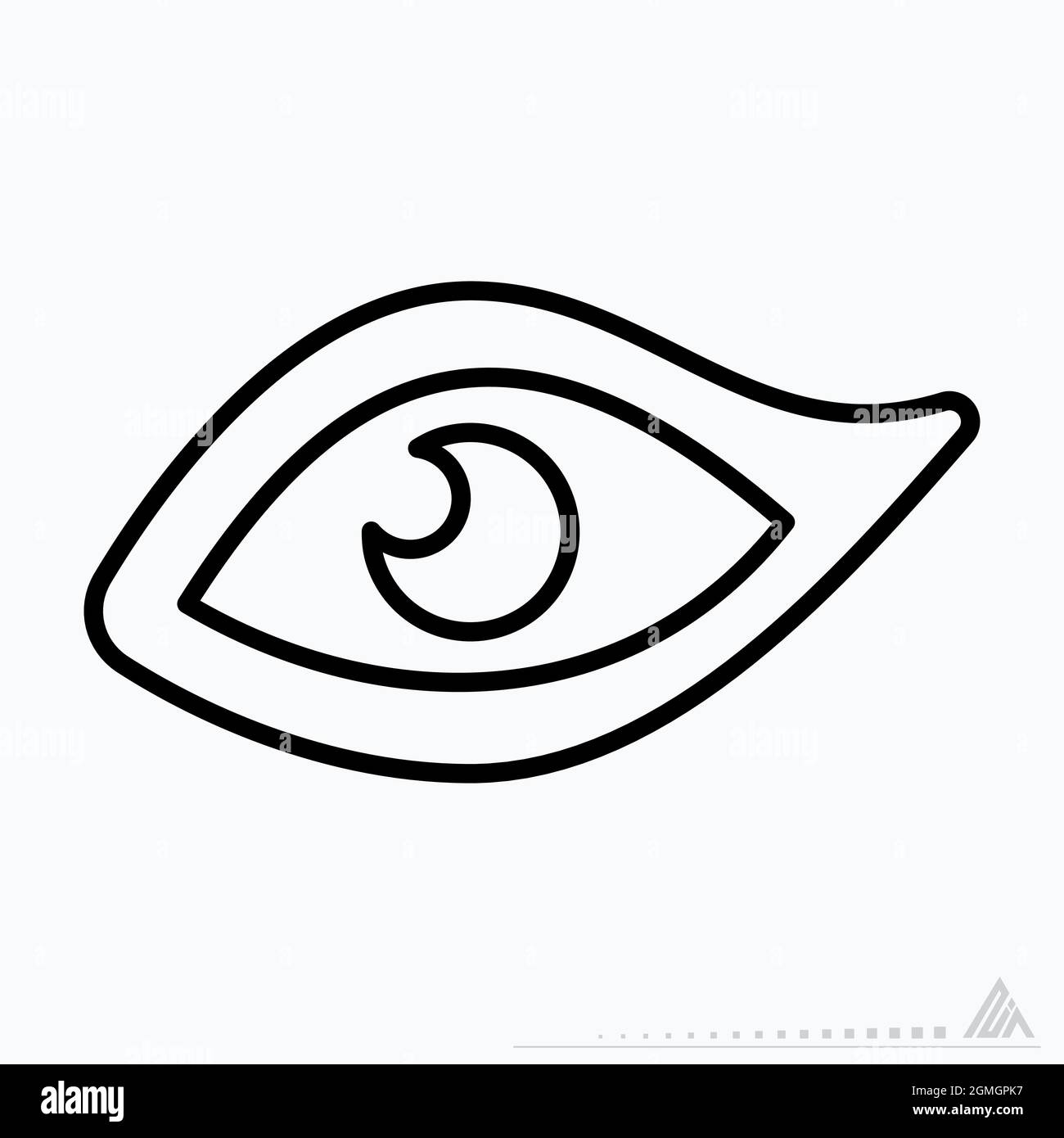 Icona vettore d'occhio - stile della linea - illustrazione semplice, tratto modificabile, vettore modello di disegno, buono per stampe, poster, annunci pubblicitari, annunci Illustrazione Vettoriale