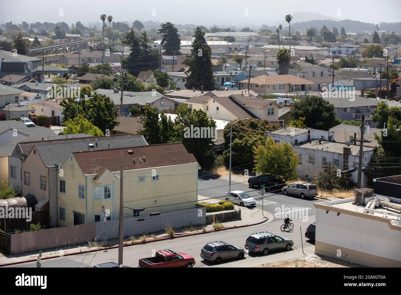 Vista aerea diurna della città di Richmond, California, Stati Uniti. Foto Stock