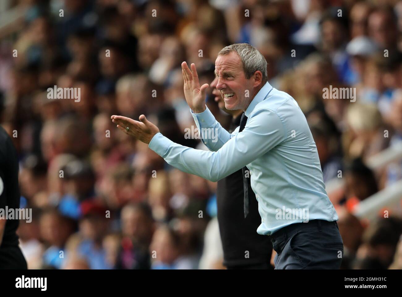 Peterborough, Regno Unito. 18 settembre 2021. Lee Bowyer (BC) alla partita Peterborough United contro Birmingham City EFL Championship, al Weston Homes Stadium, Peterborough, Cambridgeshire. Credit: Paul Marriott/Alamy Live News Foto Stock