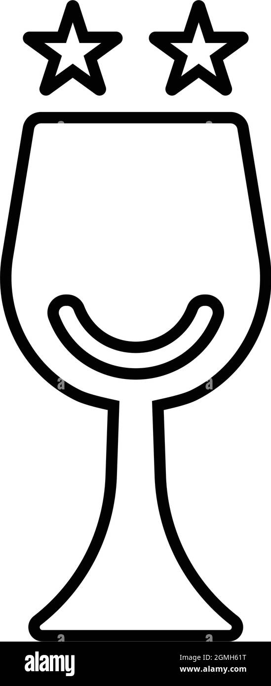 Bevanda, bicchiere, vino icona è isolato su sfondo bianco. Utilizzo per grafica e web design o scopi commerciali. File EPS vettoriale. Illustrazione Vettoriale