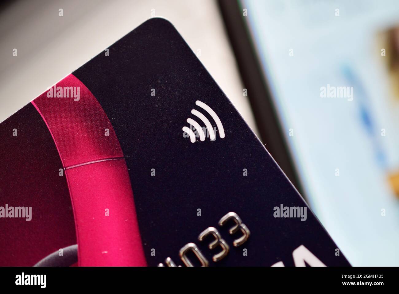 Accesso NFC alla carta di credito Foto Stock