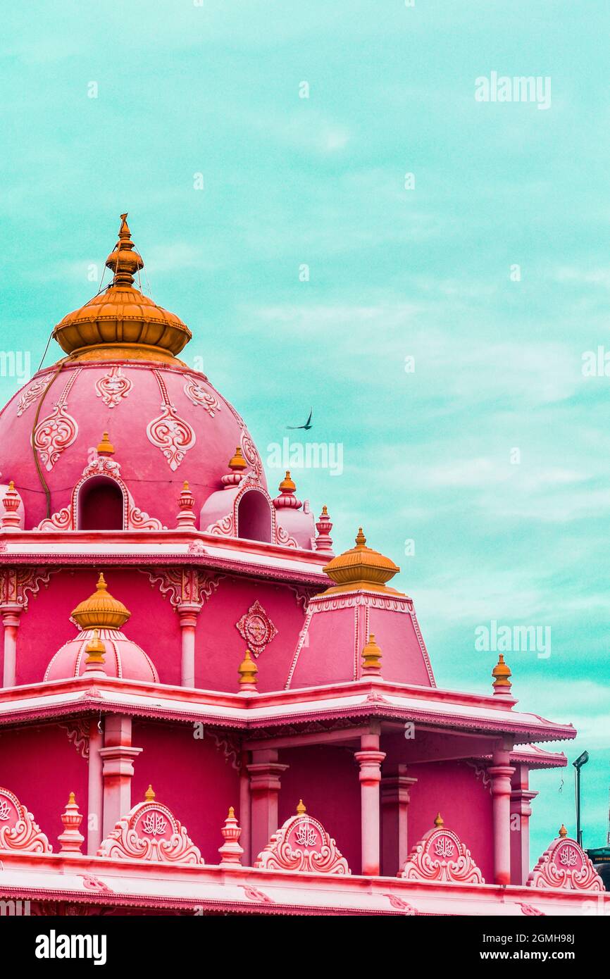 Tempio ISKCON e costruzione di edifici Foto Stock