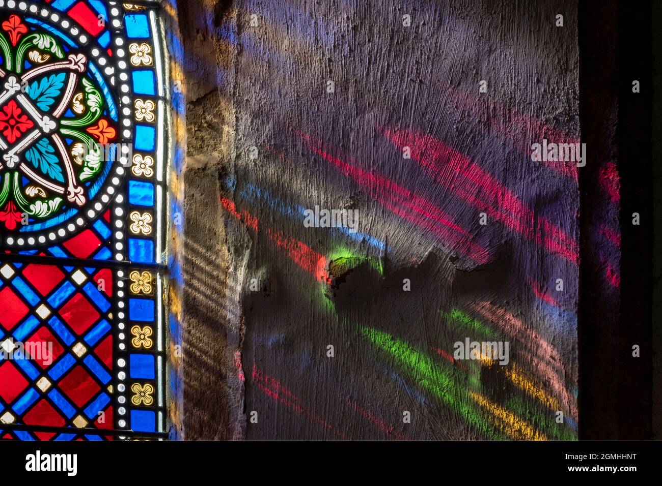 Vetrata Stained Glass, St Peter's Church, Dunton, Norfolk Foto Stock