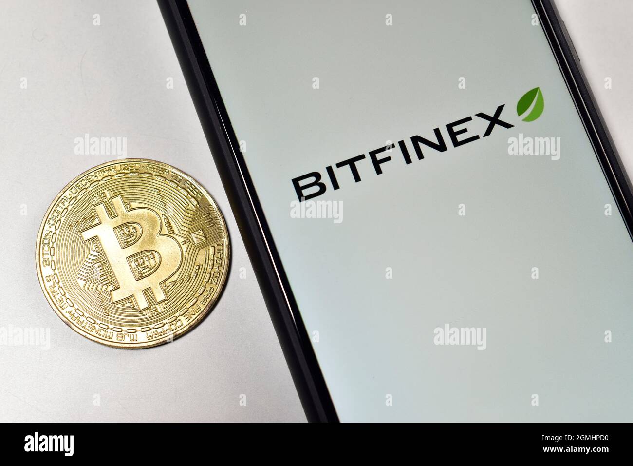New Delhi, India, 14 gennaio 2020:- piattaforma di scambio criptovaluta bitfinex Foto Stock