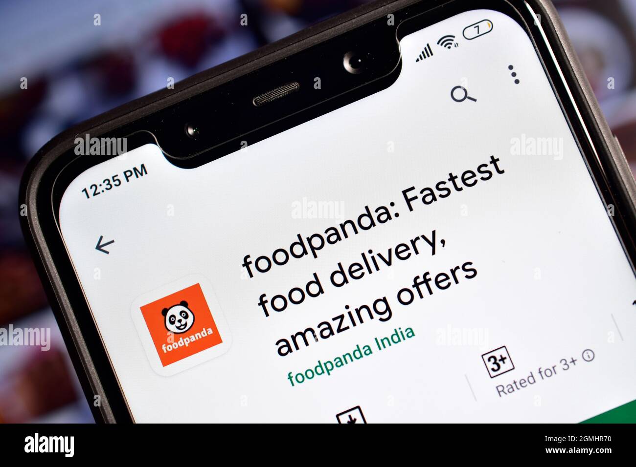 New Delhi, India, 16 Gennaio 2020:- applicazione Foodpanda su smartphone, app per la consegna di alimenti Foto Stock