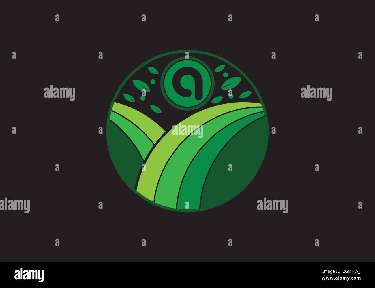 Eco-friendly naturale iniziale 'A' lettera logo design Vector Templet Illustrazione Vettoriale