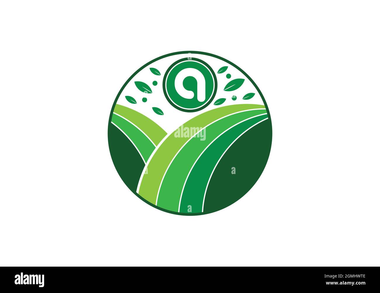 Eco-friendly naturale iniziale 'A' lettera logo design Vector Templet Illustrazione Vettoriale