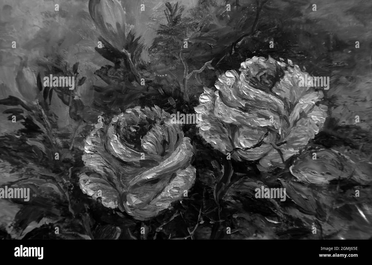 Arte olio pittura fiore , astratto , design , sfondo Foto Stock