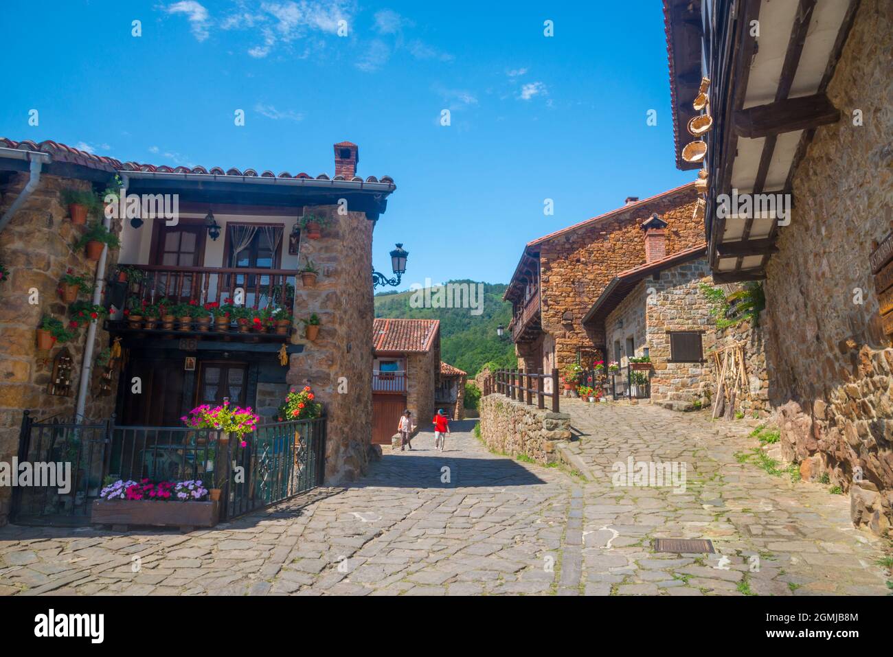 Architettura tradizionale. Barcena Mayor, Cantabria, Spagna. Foto Stock
