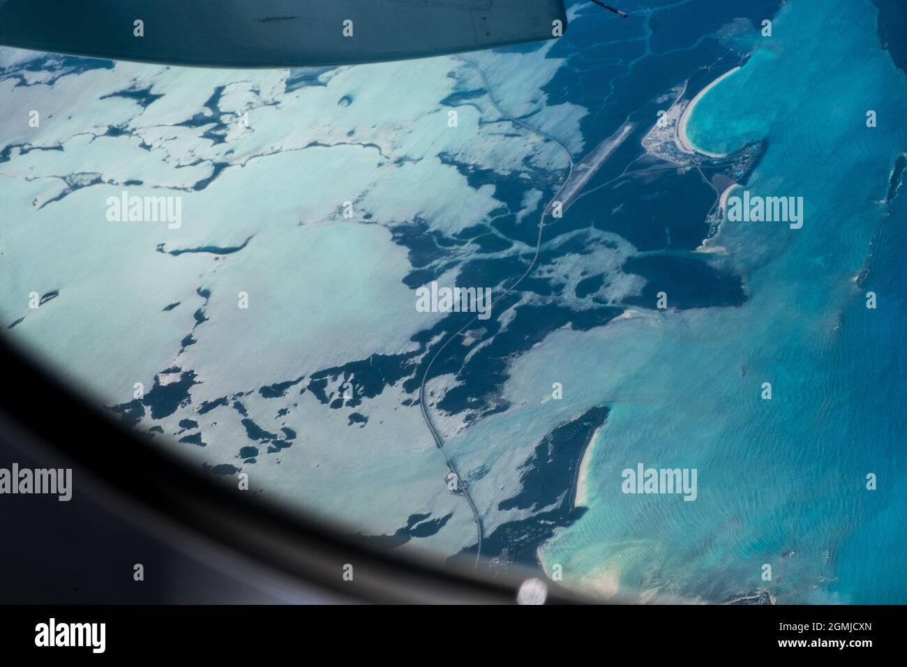 Vista aerea su Cayo Santa María, Arcipelago dei Jardines del Rey, al largo della costa nord di Cuba Foto Stock