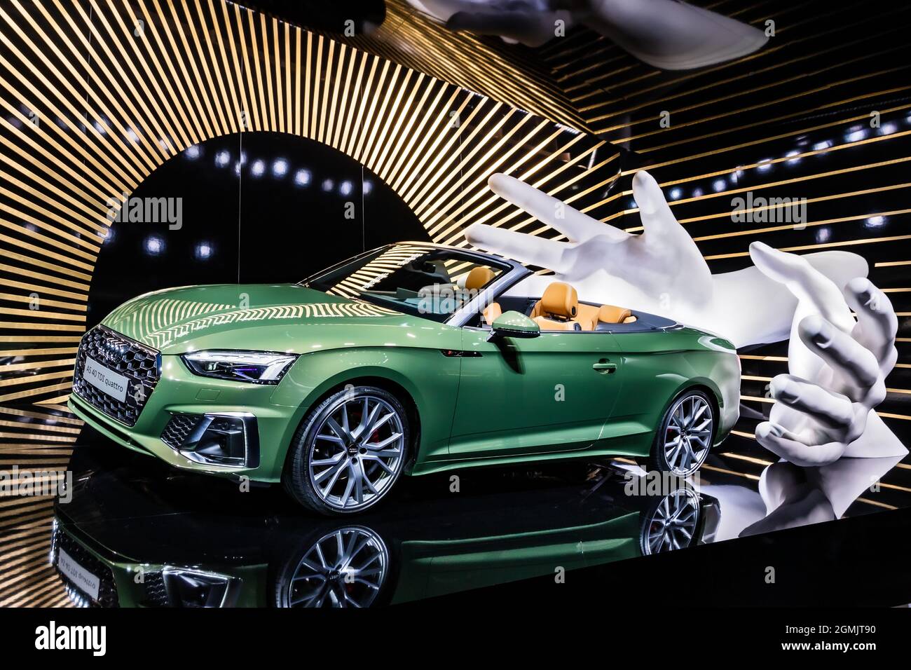 Audi A5 cabriolet auto presentato al Salone di Francoforte IAA Motor Show 2019. Germania - 10 settembre 2019 Foto Stock