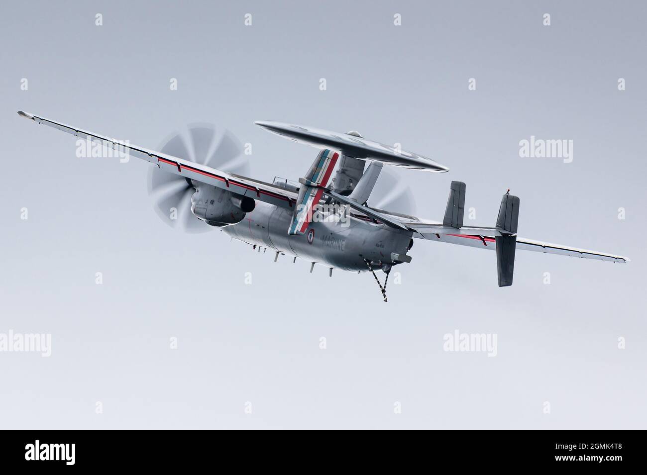 Un velivolo della Marina francese con preavviso tattico aereo (AEW) Northrop Grumman e-2 Hawkeye, in grado di supportare le compagnie aeree. Foto Stock