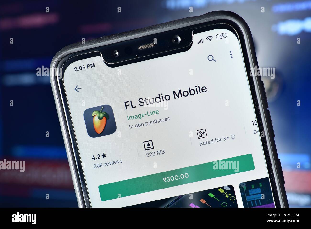 Applicazione FL Studio su smartphone, applicazione Music Making Foto Stock