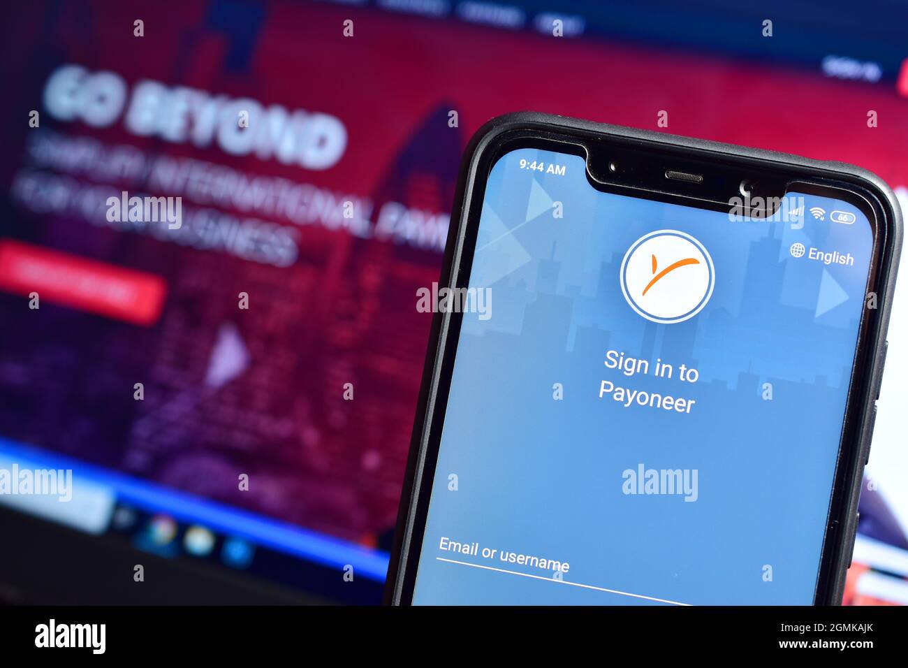New Delhi, India - 07 febbraio 2020: Applicazione Payoneer su smartphone Foto Stock