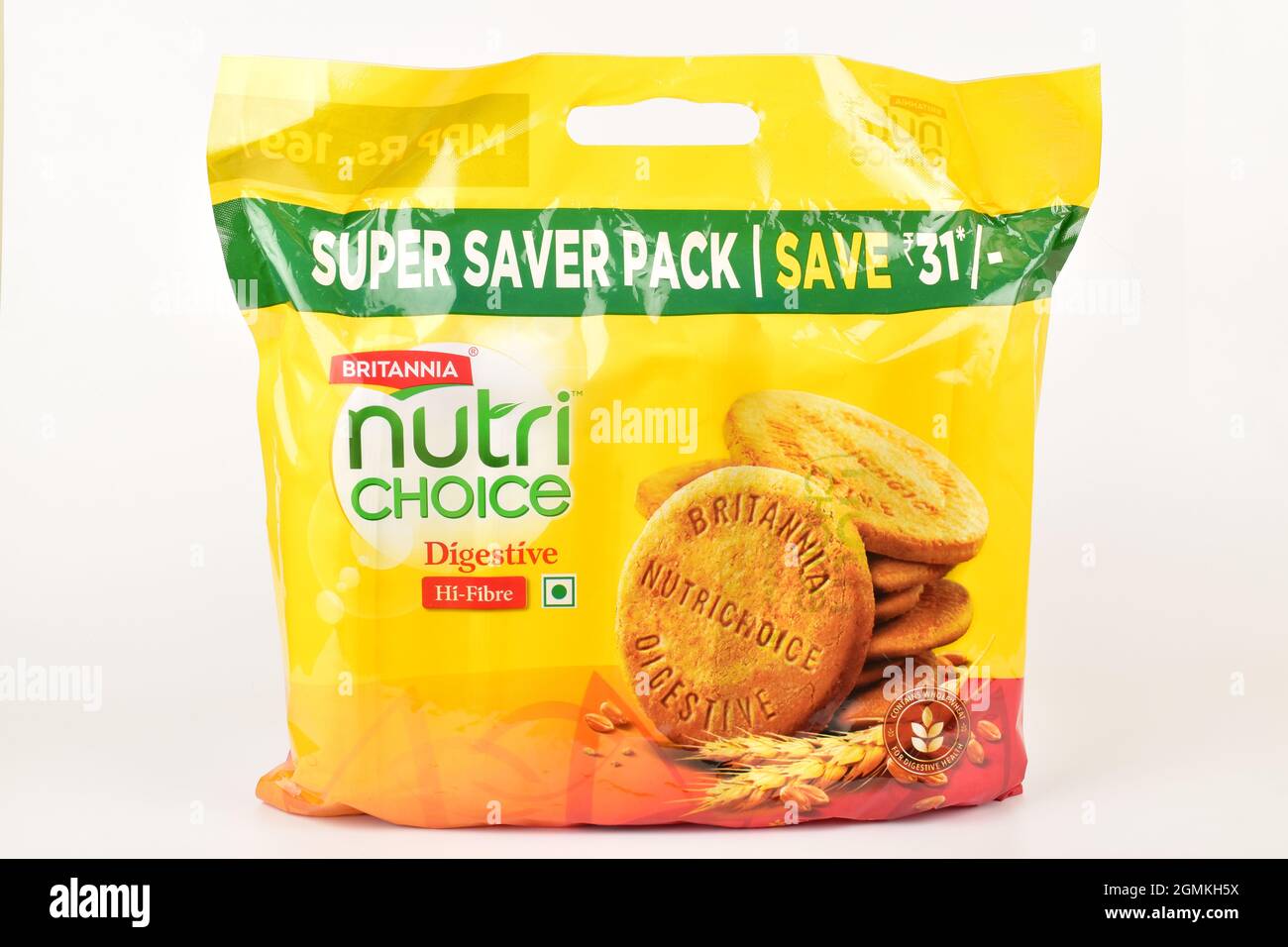 New Delhi, India - 20 febbraio 2020: Britannia nutri Choice biscotti isolati su sfondo bianco Foto Stock