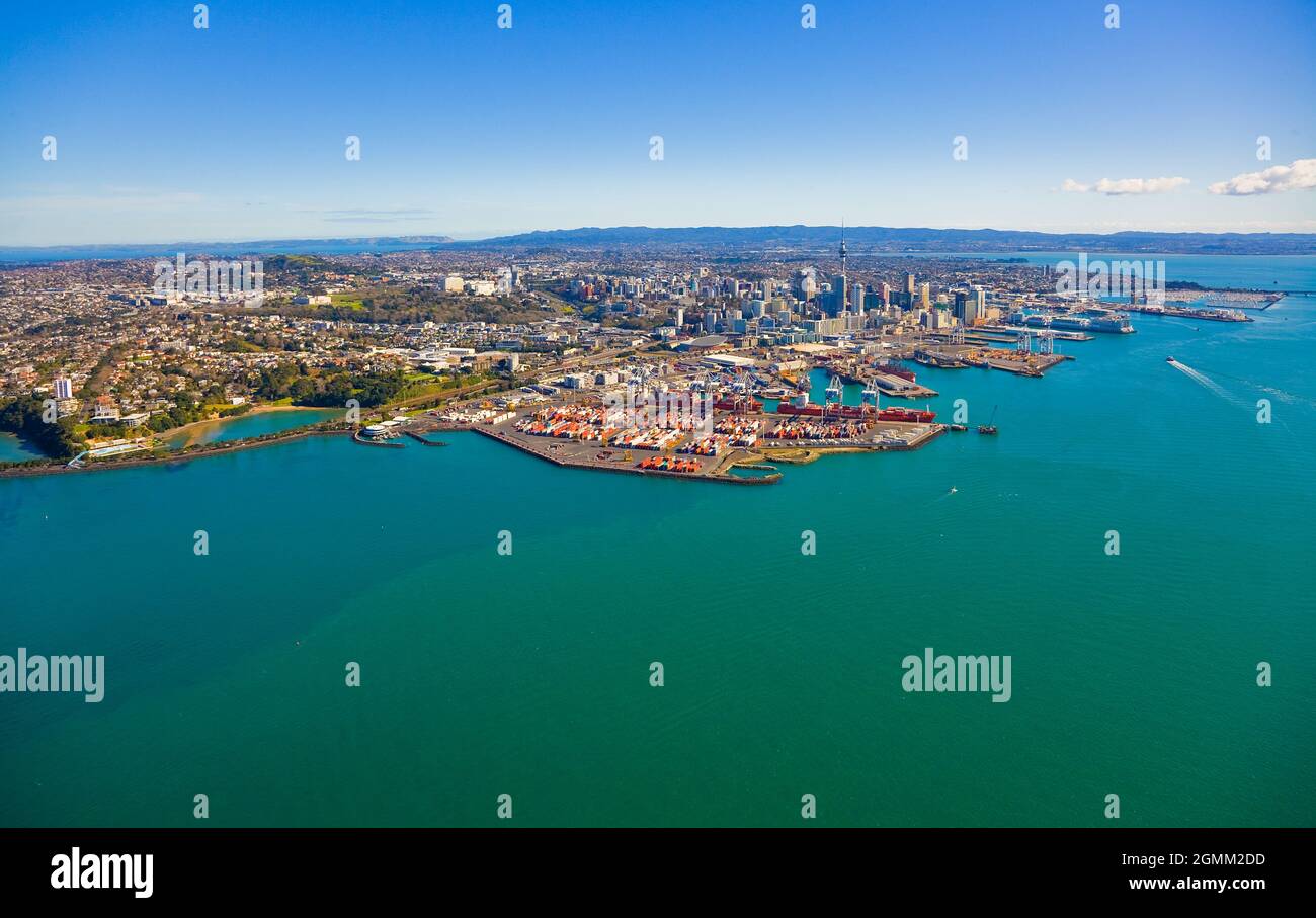 Auckland City Waterfront, Waitamata Harbour Foto Stock