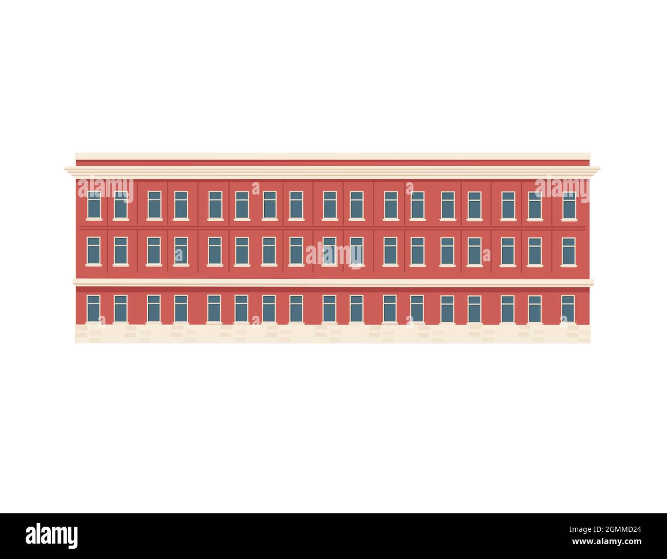 Colore rosso classico USA architettura governo edificio vettore illustrazione su sfondo bianco Illustrazione Vettoriale