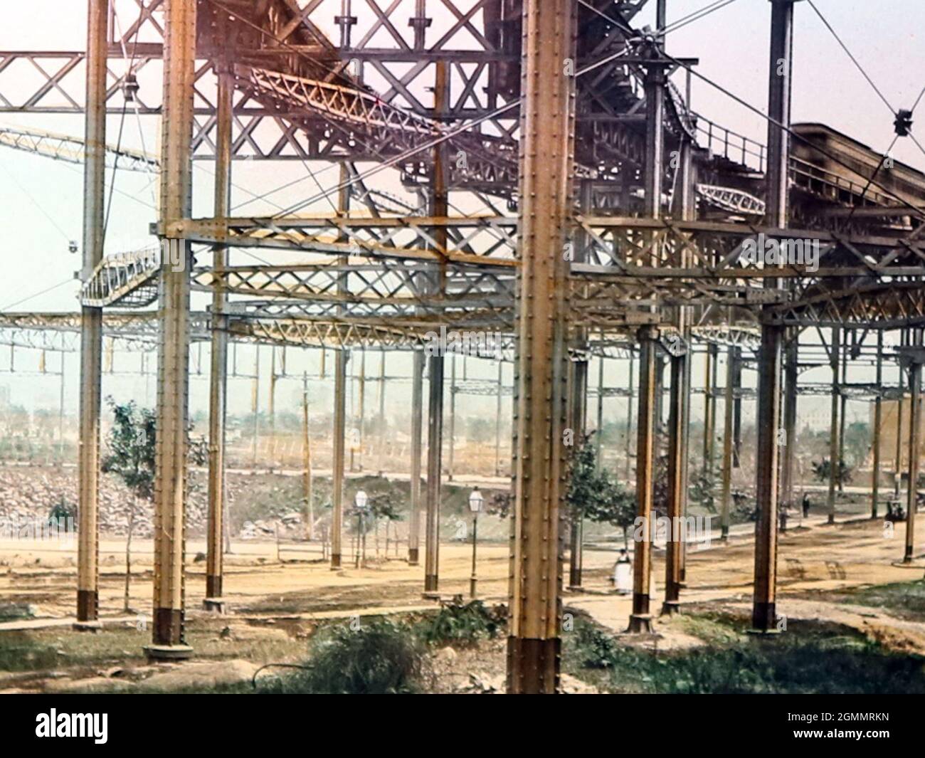 Ferrovia sopraelevata di New York, periodo vittoriano Foto Stock