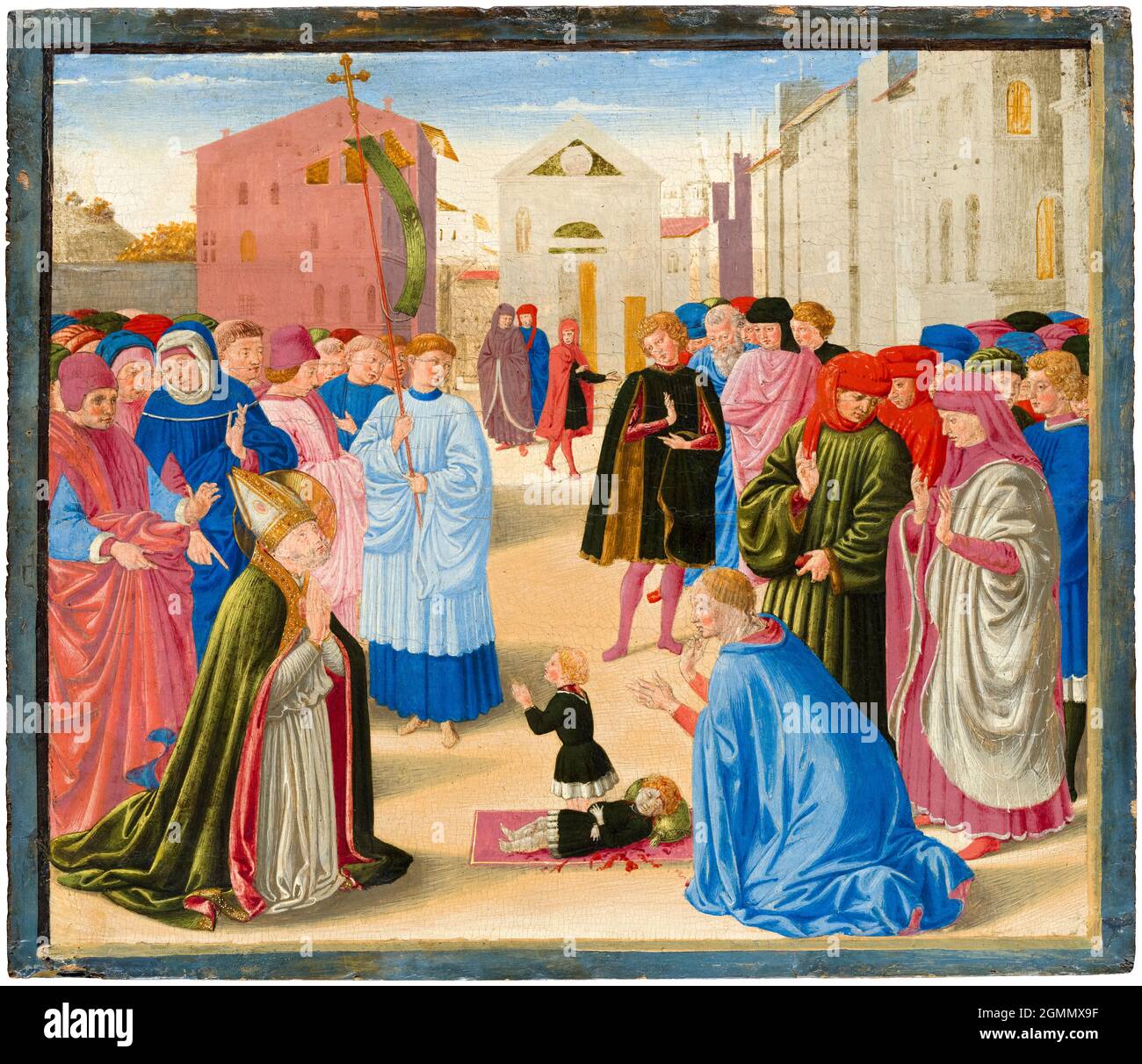 Benozzo Gozzoli, San Zenobiio, risuscitare un Bambino morto, pittura, 1460-1469 Foto Stock