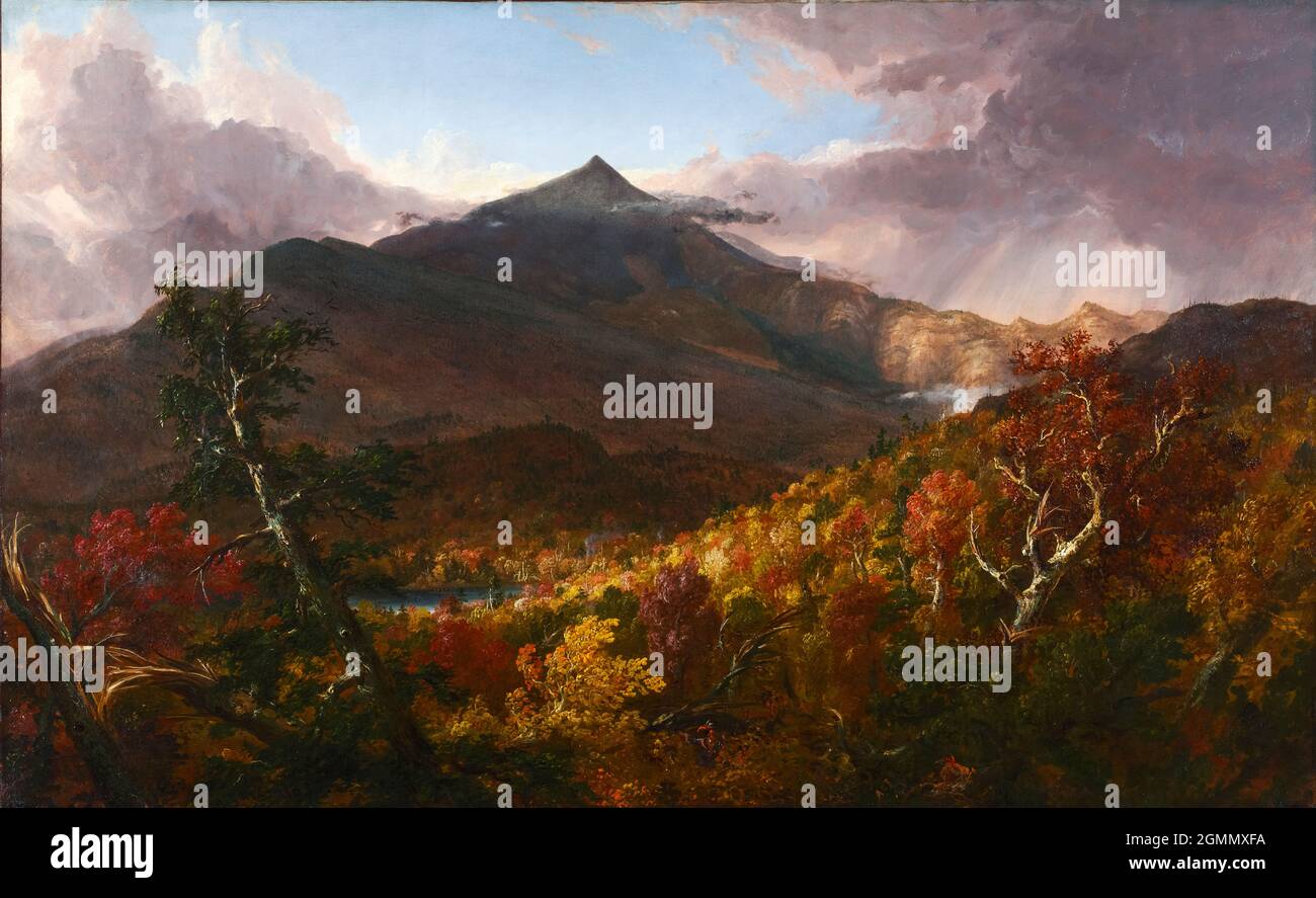 Vista di Schroon Mountain, Essex County, New York, dopo una tempesta, paesaggio dipinto da Thomas Cole, 1838 Foto Stock