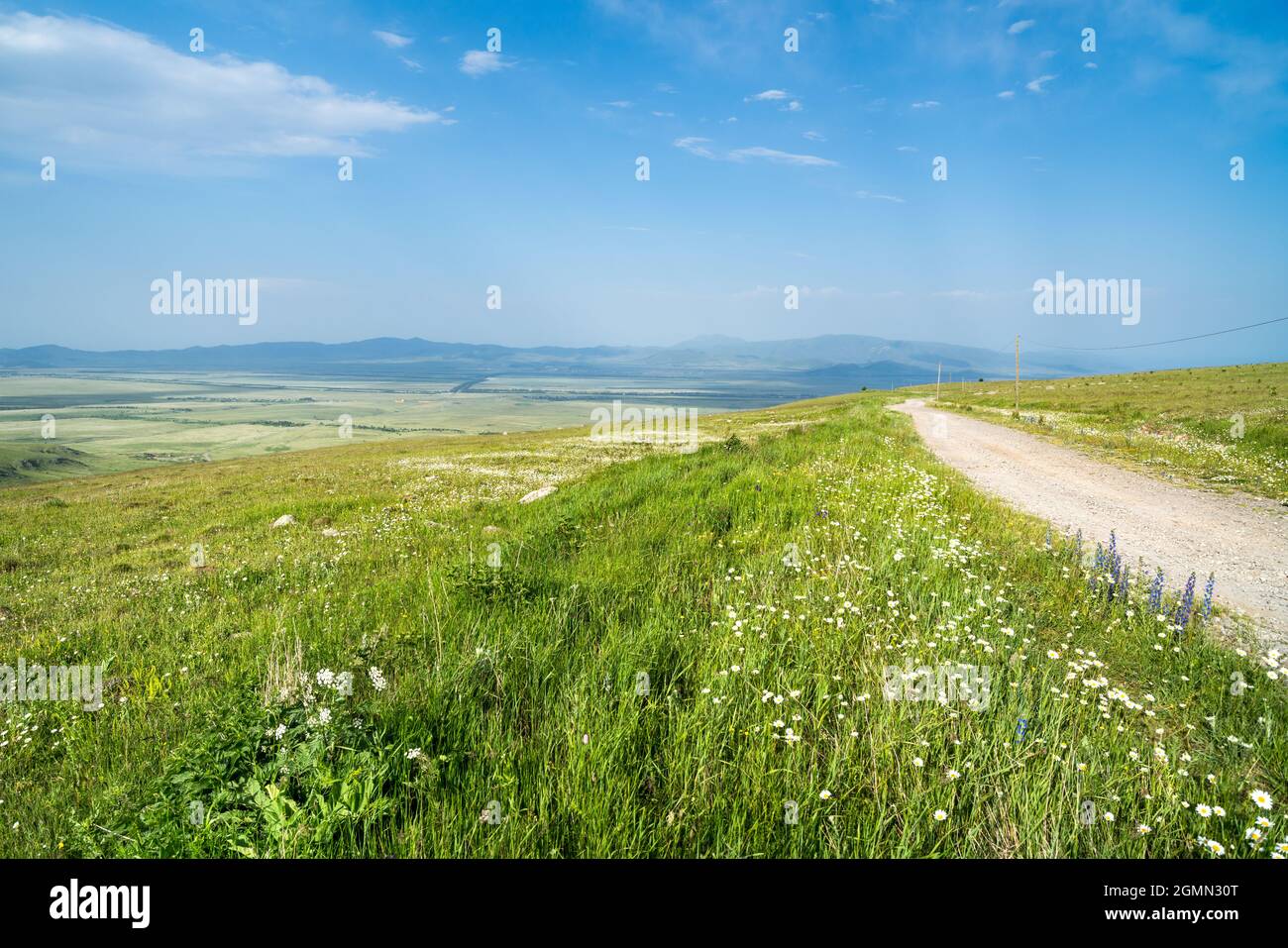 Passo di montagna nelle province di Shirak e Lori in Armenia Foto Stock