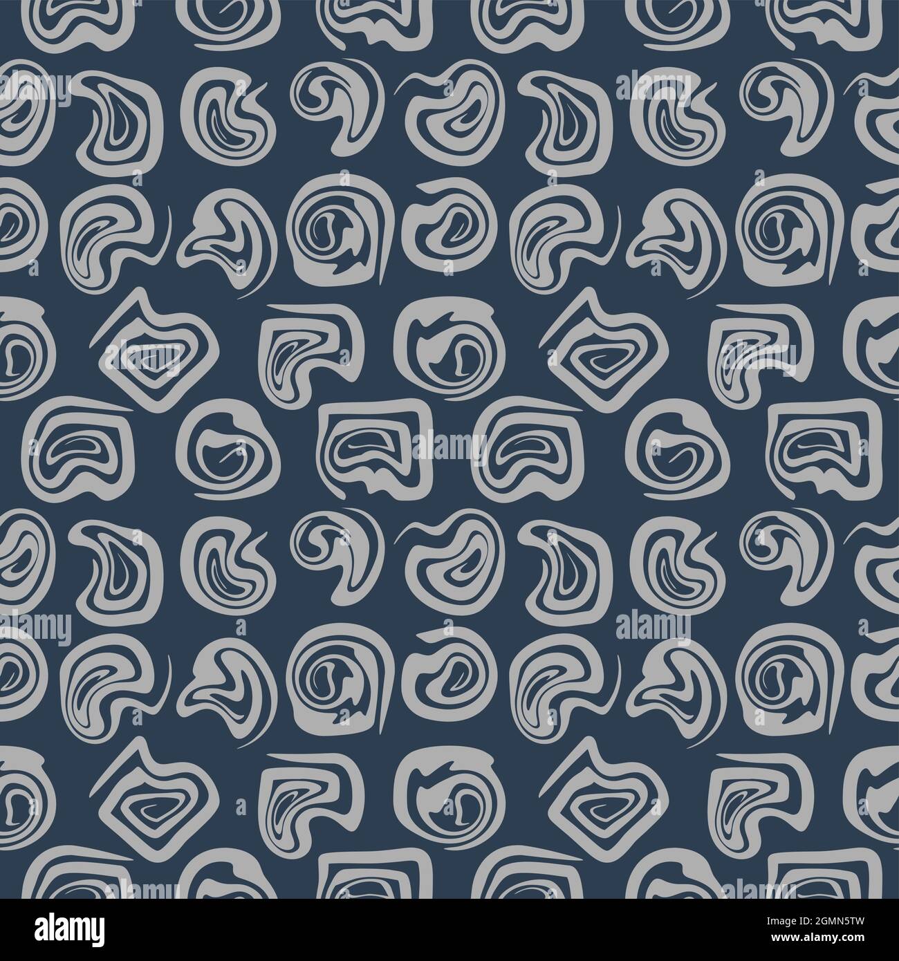 Forme geometriche astratte su sfondo grigio pastello sporco. Motivo senza cuciture, motivo per tessuti, fodere, abiti. Illustrazione Vettoriale